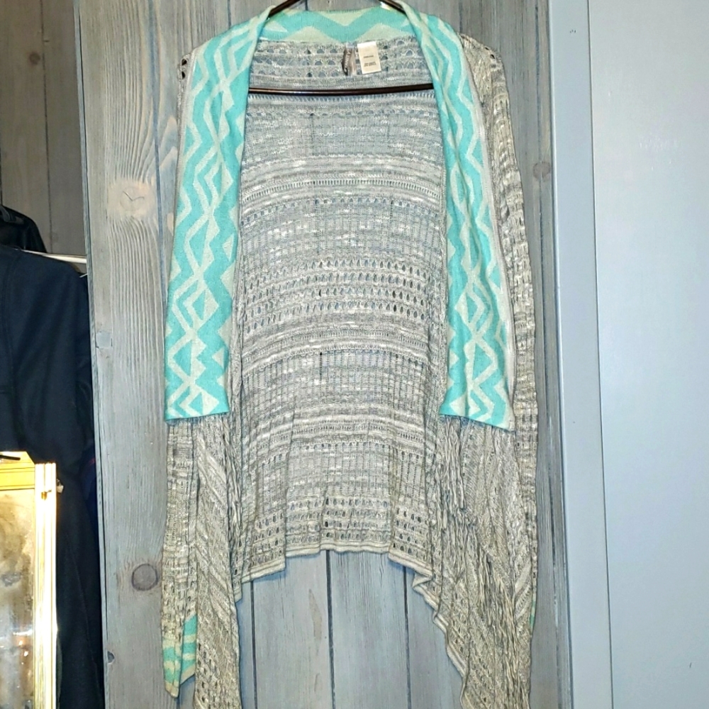 Blue/Gray Long Sleeve Kimono